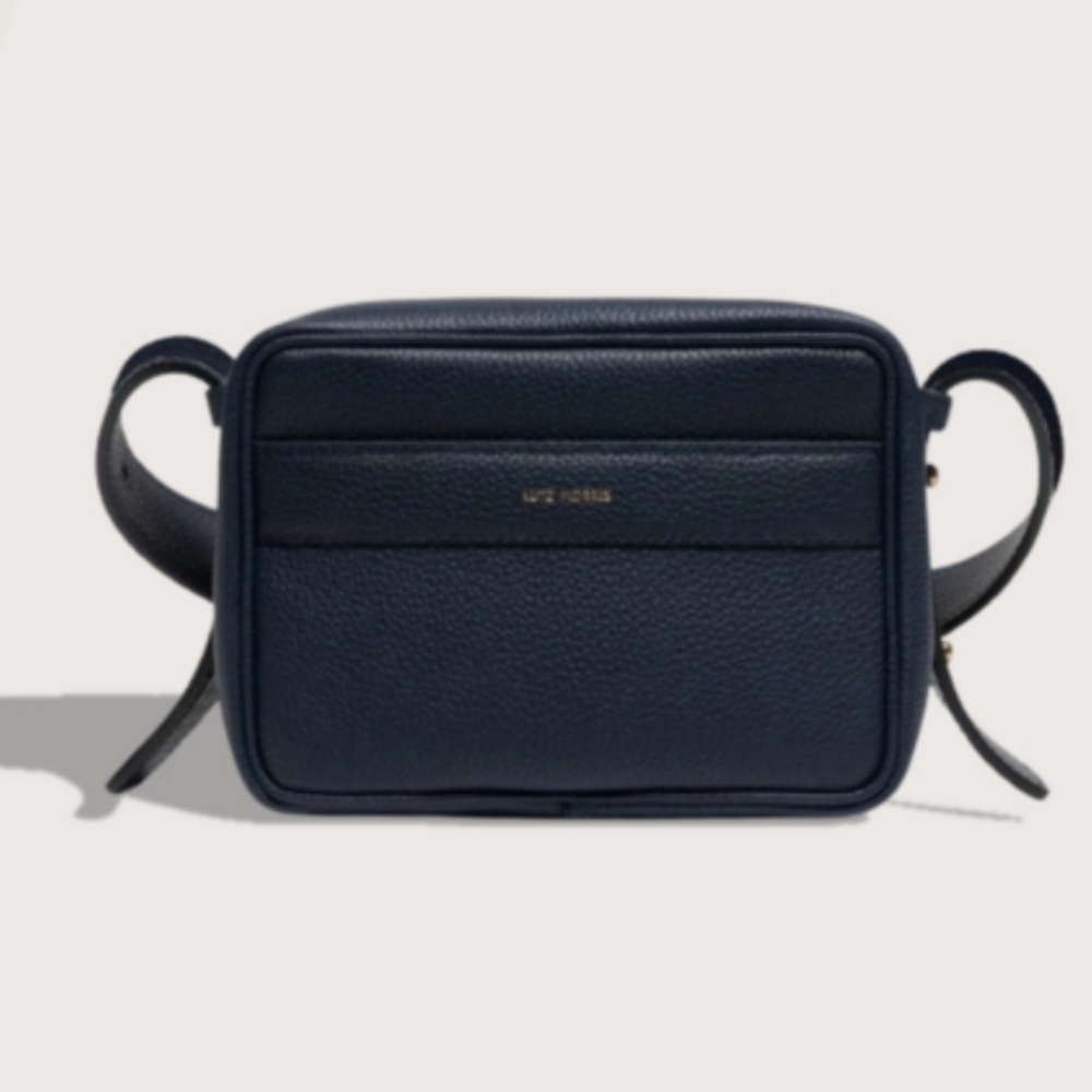 Lutz Morris Maya Brandon Crocs Side/Leather  Elegant Navy Blue Crossbody Bag - Picture 3 of 14
